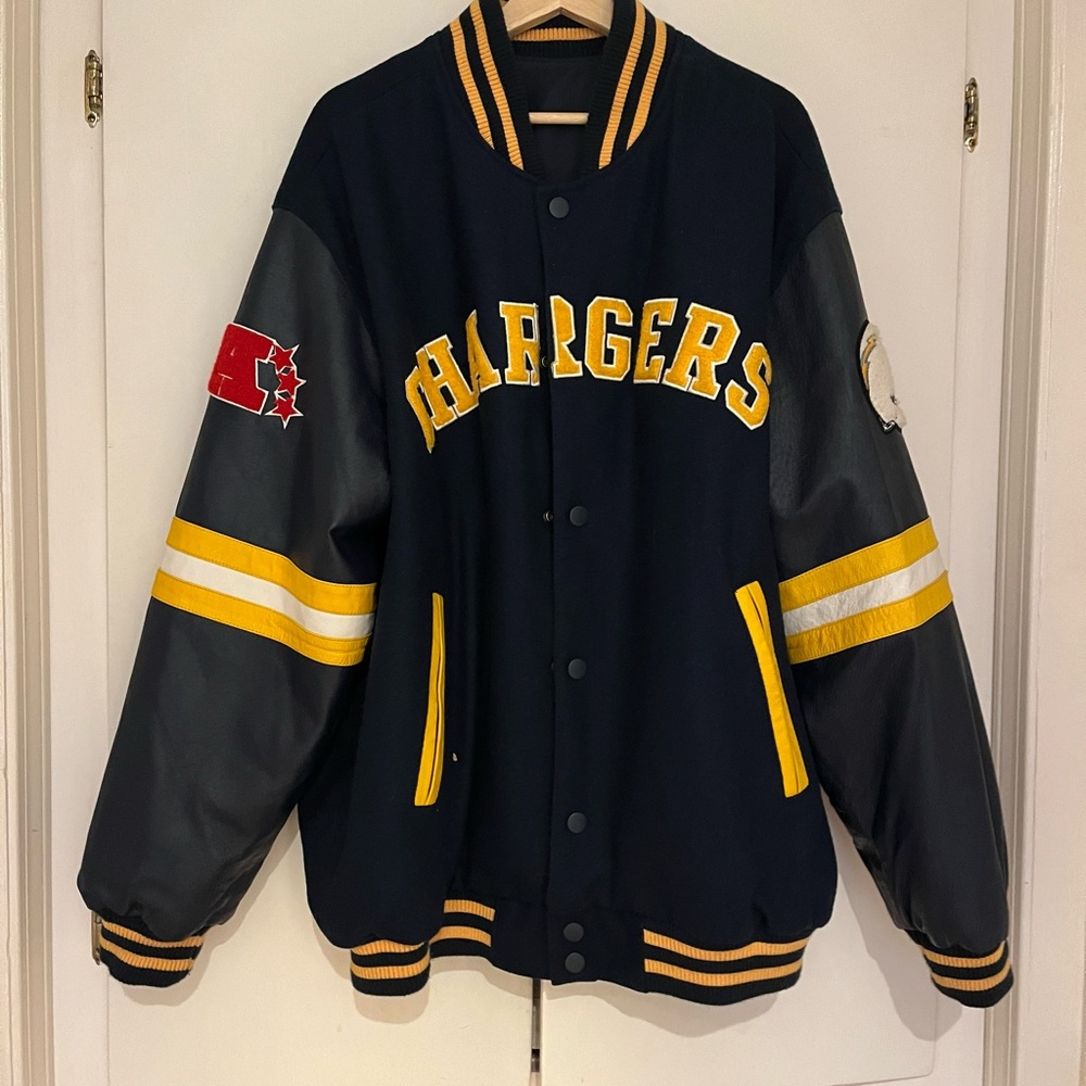 Chargers Reversible Jacket XXL leather sleeves